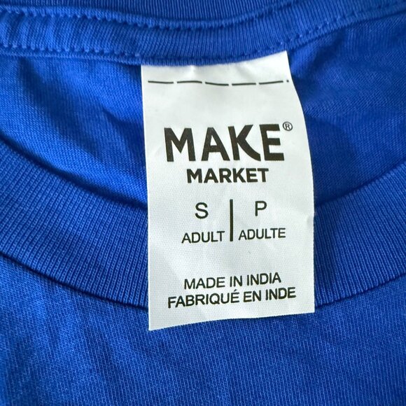 Long Sleeve Blue T-Shirt S Make Market Cotton Adult - Picture 3 of 7